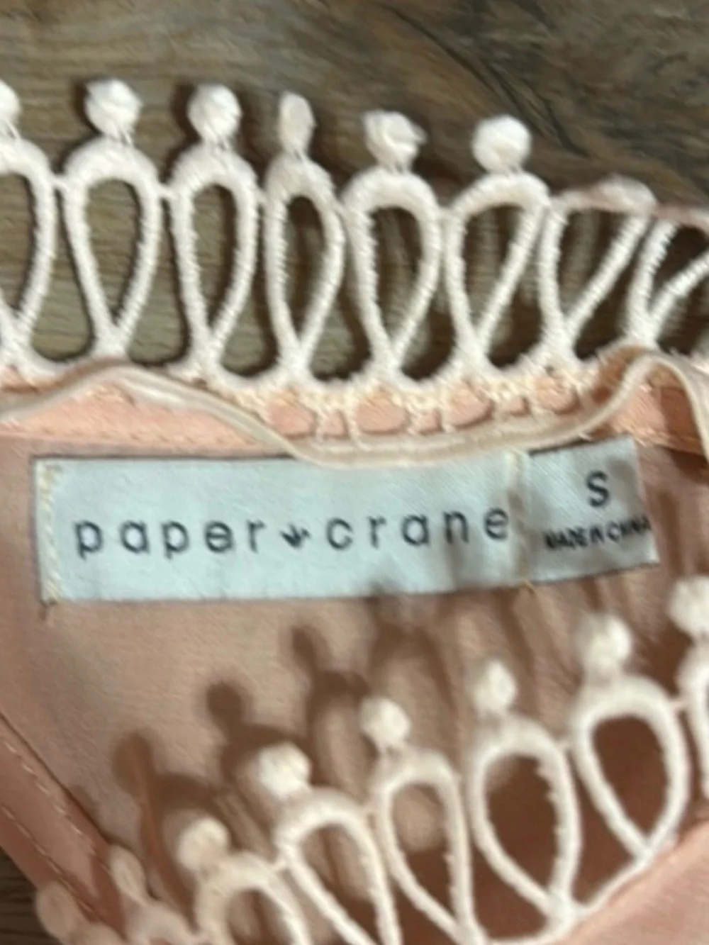 Paper Crane Blush Pink Lace-Trim Boho Babydoll Sleeveless Mini Dress - Picture 6 of 6